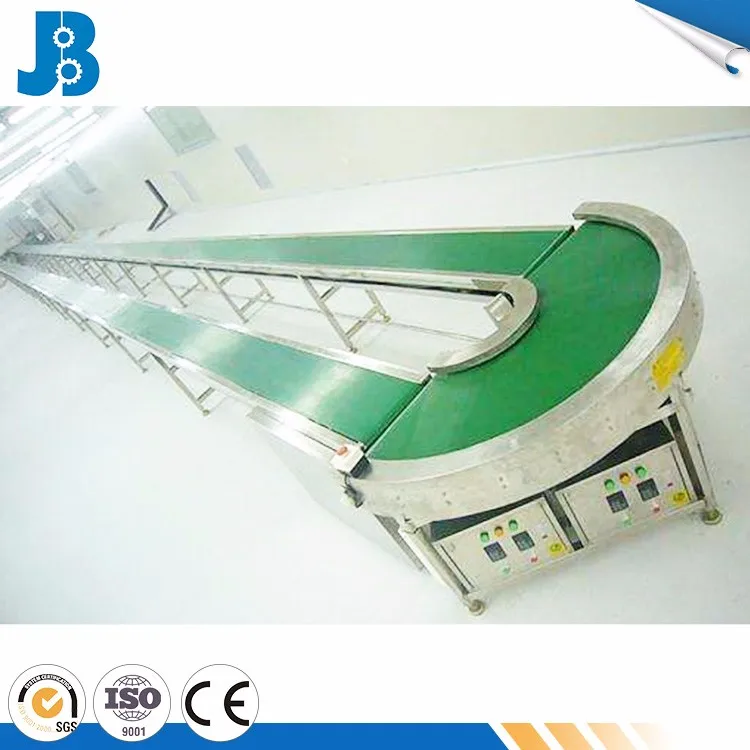 Assembly Line industrial transfer pu/pvc band conveyor for boxes