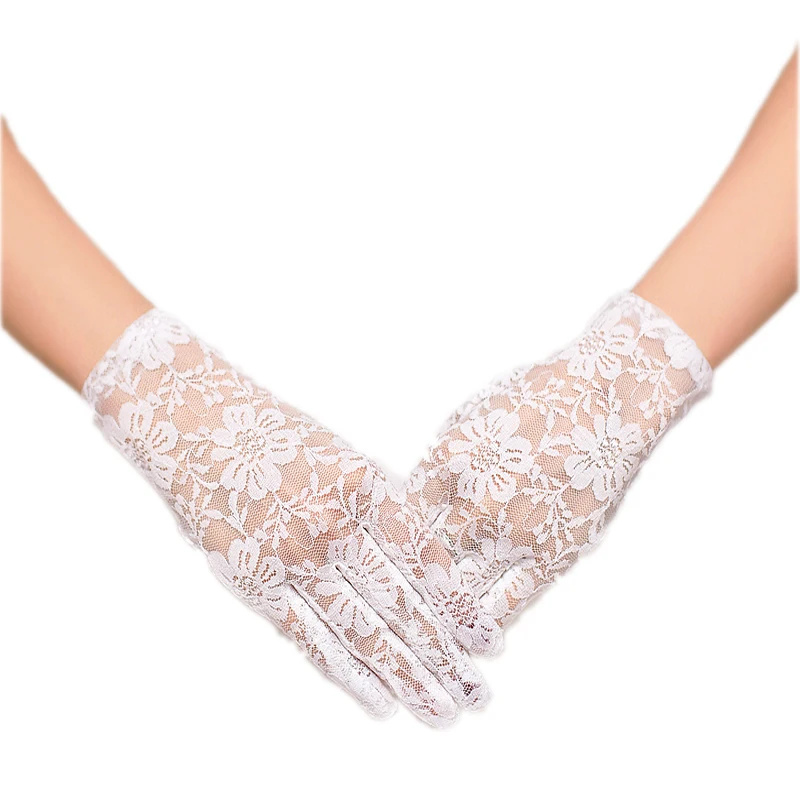 
Sunscreen Ventilation Driving car mesh lace wrist wedding bridal accessories gloves 