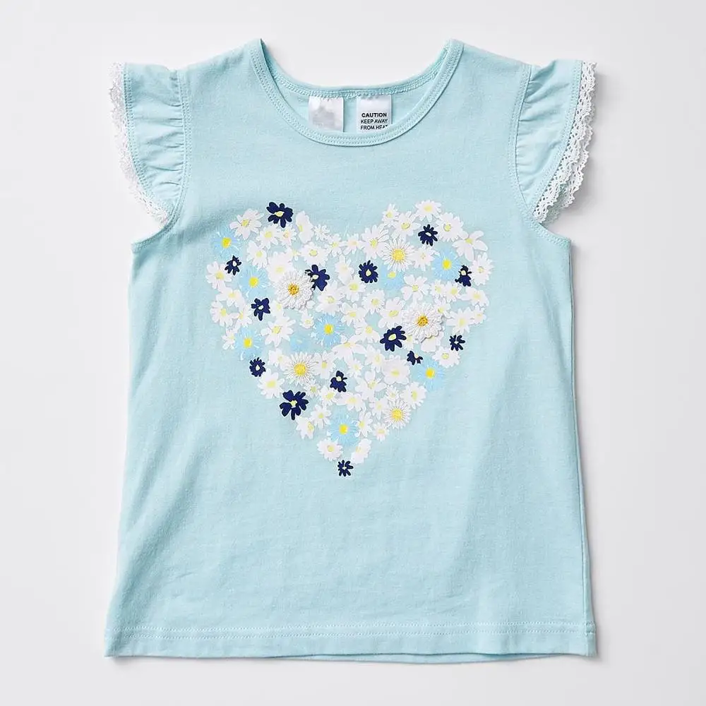 
MGOO Custom All Over Stripes Kids Pyjama Shorts Round Neck Children Sleepwear Girls Nightwear with Lace Trim 