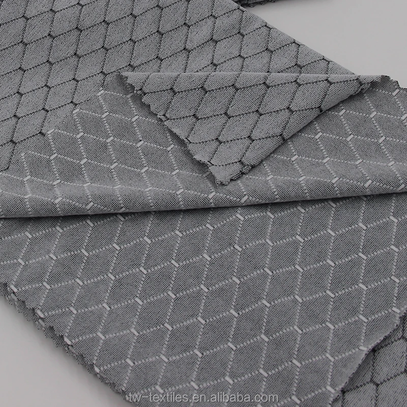 
Front Brushed Polyester Nylon/Polyamide Spandex Jacquard Plaid fabric in Diamond Shape 