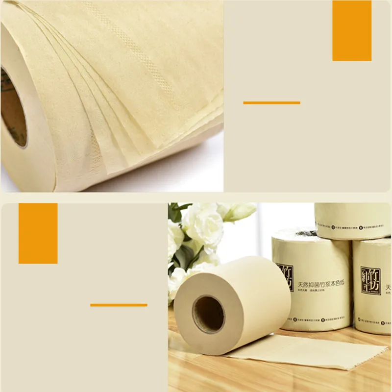 Organic Cheap Unbleached Bamboo Pulp Toilet Paper