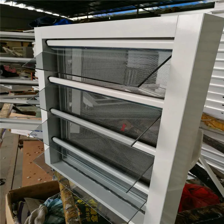 Aluminium jalousie window glass price with tempered grey glass and mosquoto net to Sint Maarten