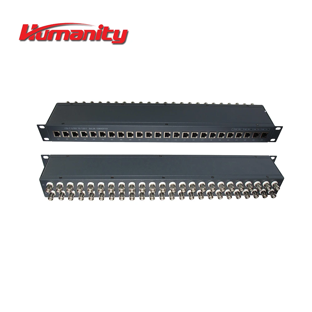 
1U 19' 24 ports RJ45 to BNC Balun Panel 