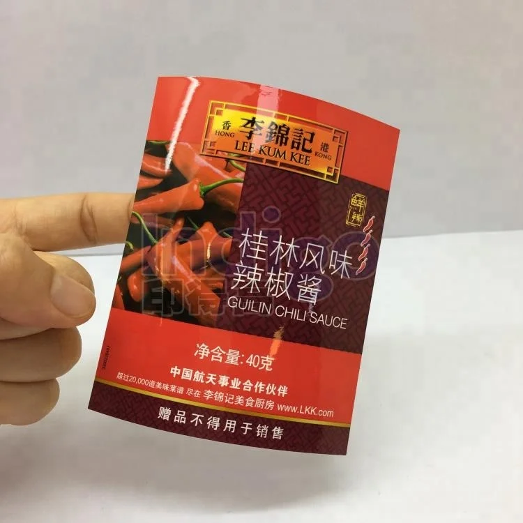 Customized Strong Adhesive  Waterproof Labels Glossy Varnishing Food Label For Soy Sauce