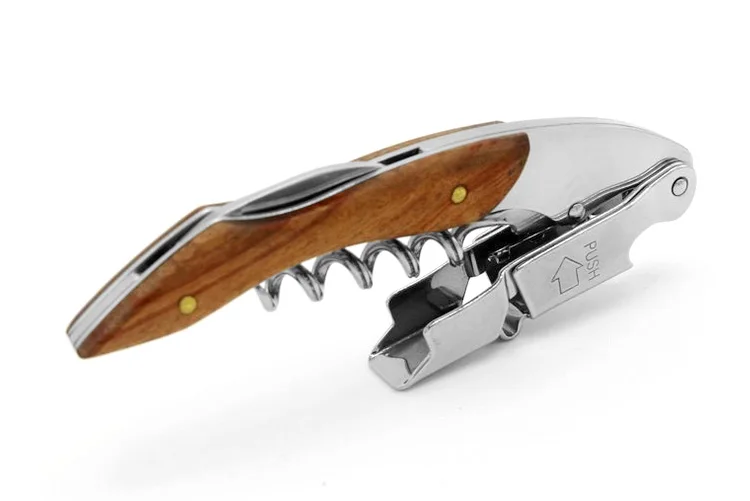 Штопор с деревянной ручкой, открывалка для винных бутылок