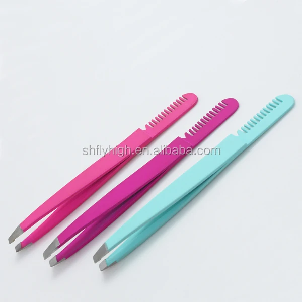Eyebrow tweezer with comb the other end