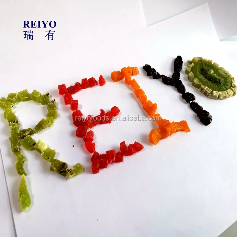 
dried fruit dices (strawberry/kiwi/apricot/cherry/blueberry/peach/apple) 