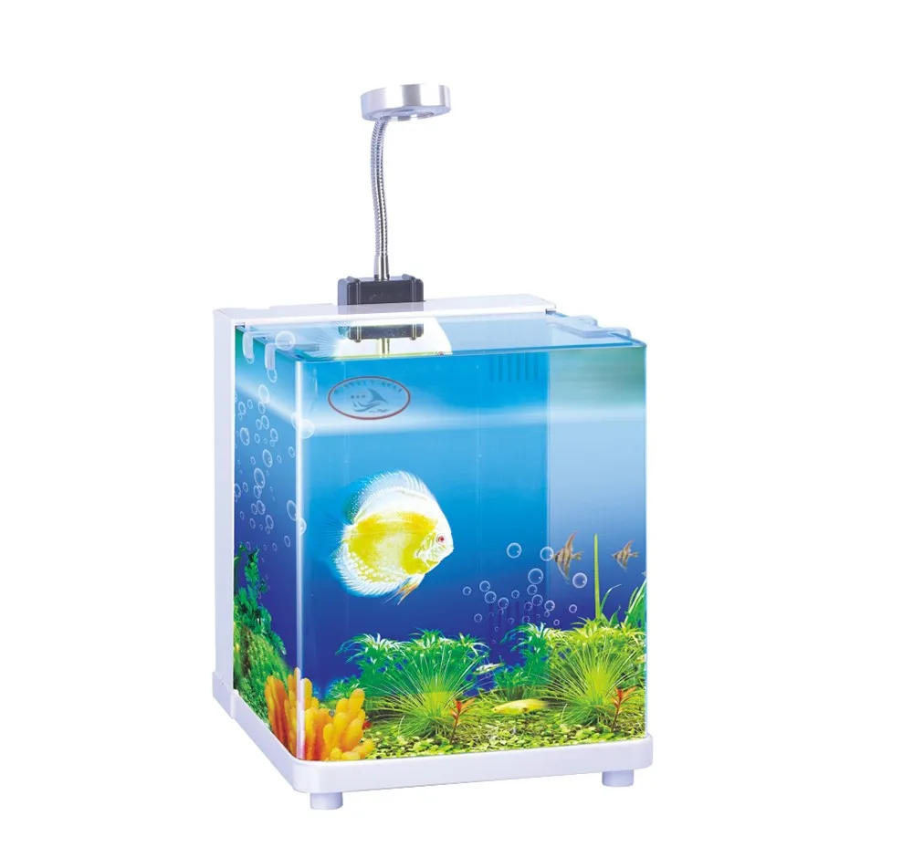 Cube Aquarium Crystal Glass Mini Aquarium Fish Tank