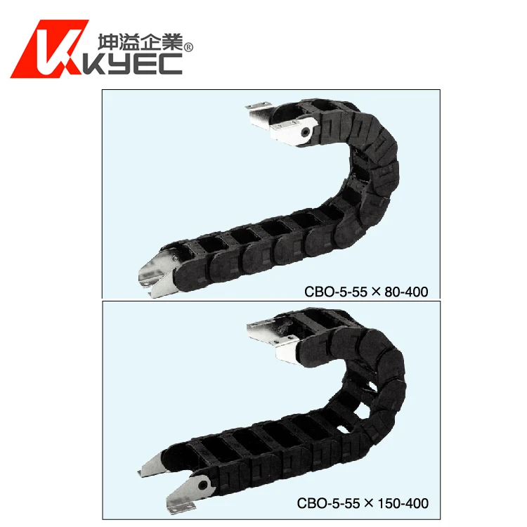 KYEC CBC Series Opened Cable Chain Snap-on Type cnc plastic protection black cable chain