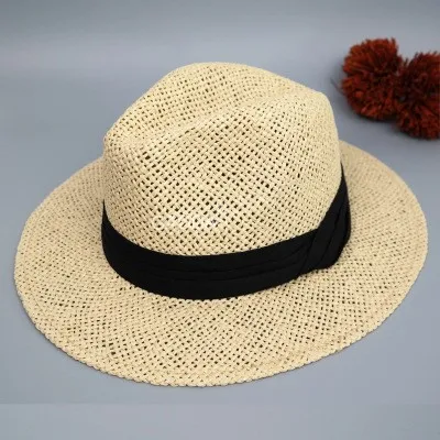 100% hand knitting beige summer paper panama hat