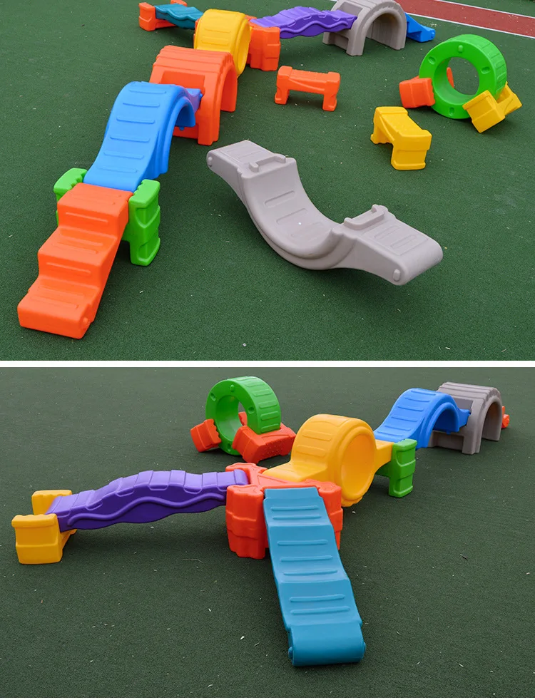 Детский сад открытый большой пластиковый Балансирующий мост