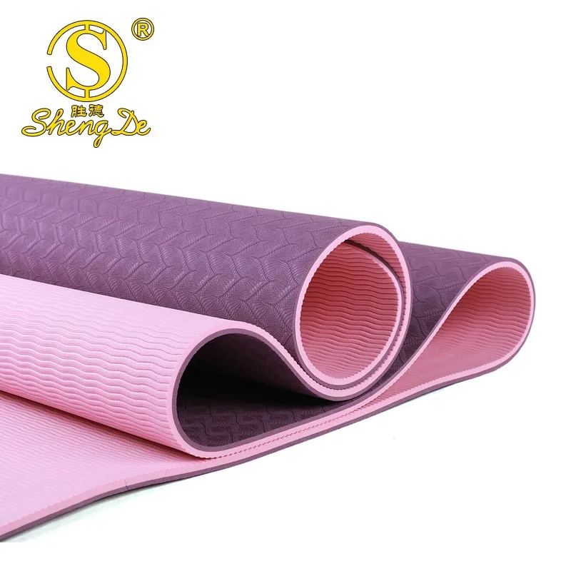 Wholesale Eco-friendly Material 183*61*0.6cm Custom Print Non Slip Tpe Workout Exercise Yoga Mat