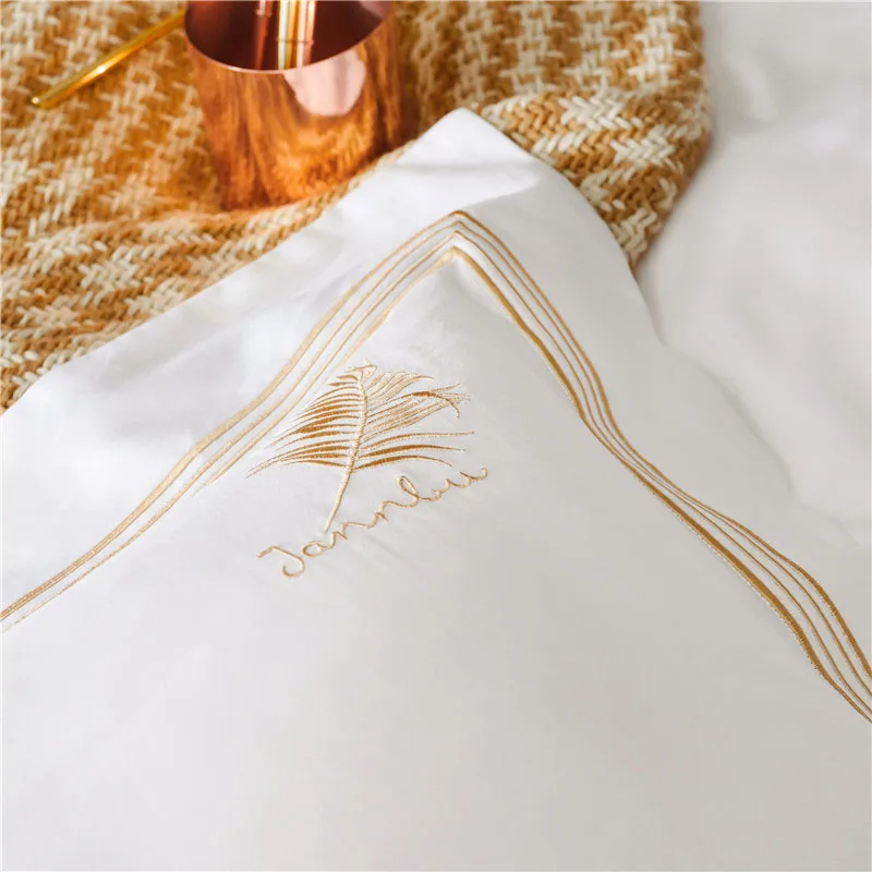 100% cotton  Embroidered bed sheet duvet cover  fitted sheet home