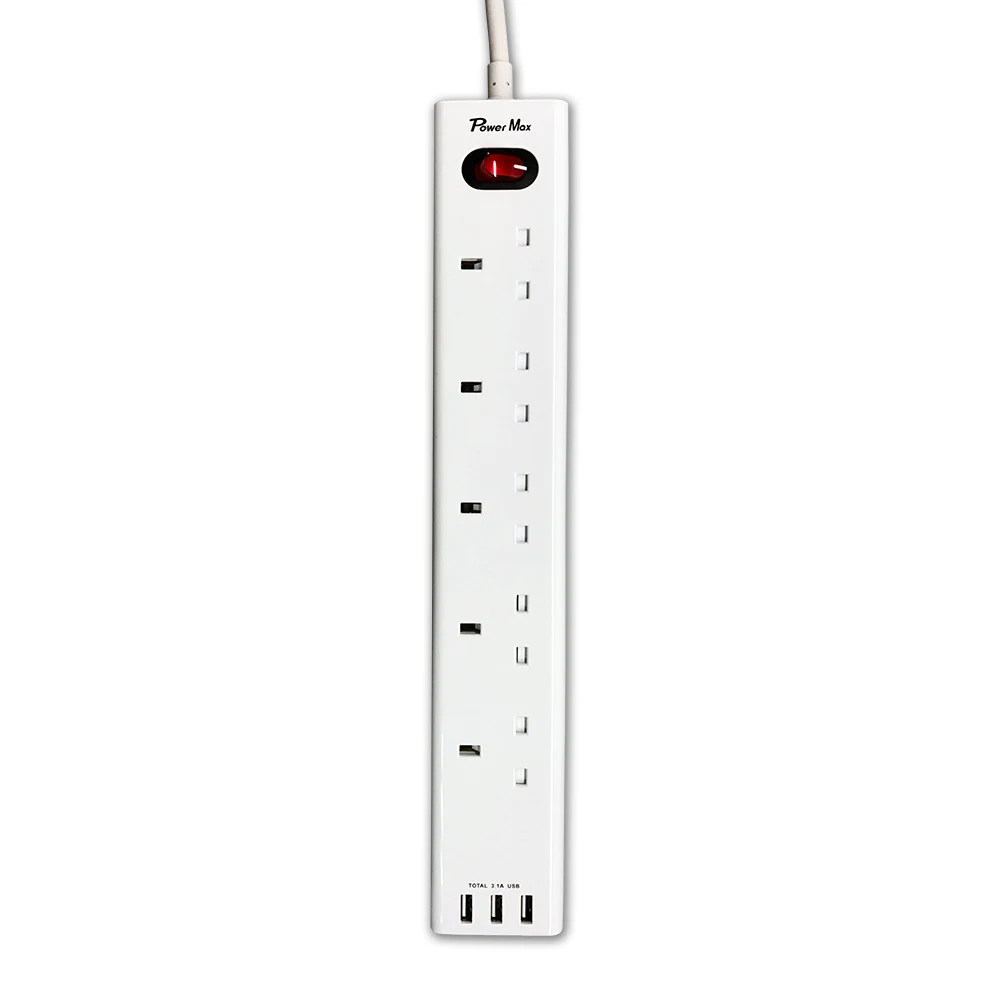 quality CE approval power strip BS CE uk plug socket switch extension UKCE 4 OUTLET EXTENSION LEAD WITH USB