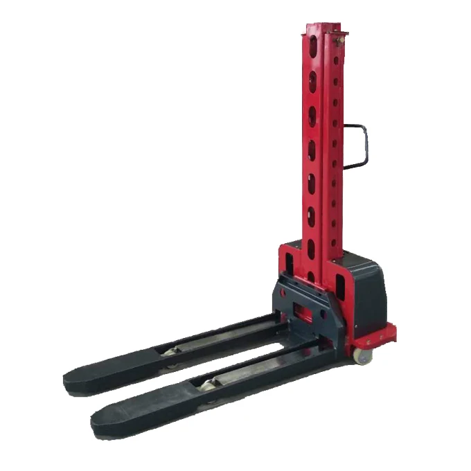 
500kg 1100mm 1300mm Semi Electric Portable self loading pallet lift Self Lift Stacker 