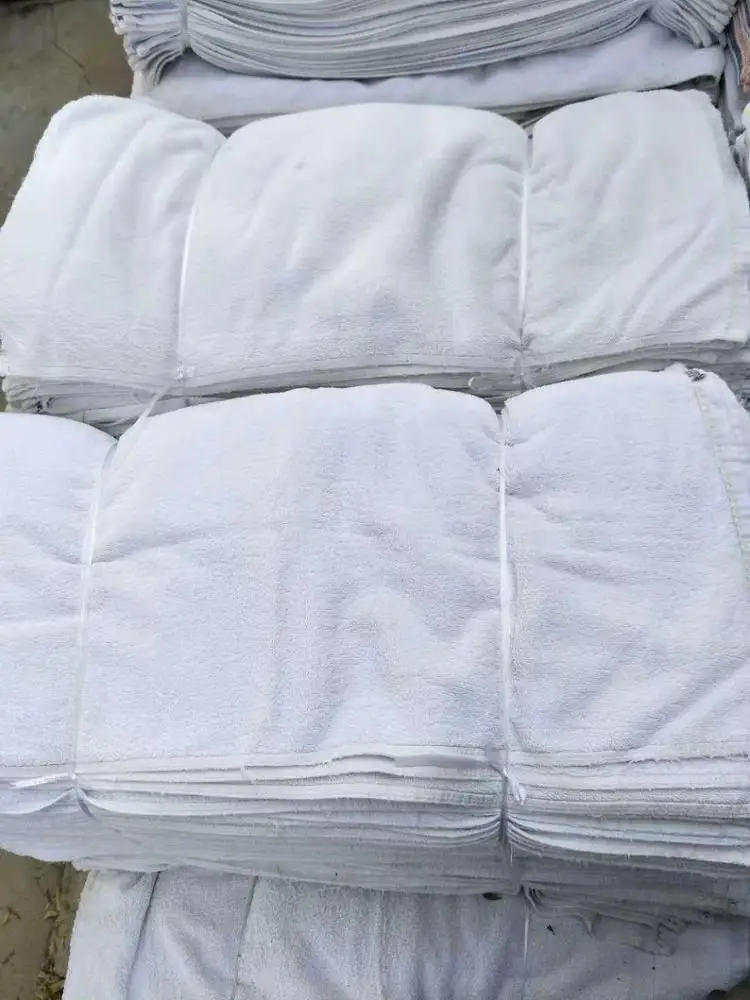 
25kg bale of white bath towel wiping rags 