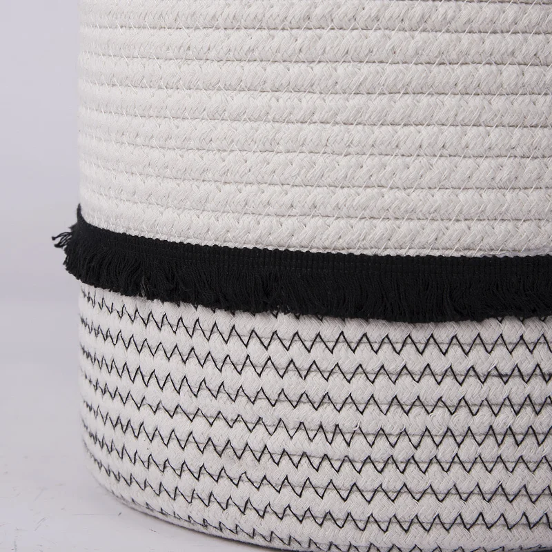 Decorative Home Decor Mini Sewing Custom Easter Foldable Tassel Toy Gift Storage Organizer Bins Cotton Rope Hamper Baskets 3 Set