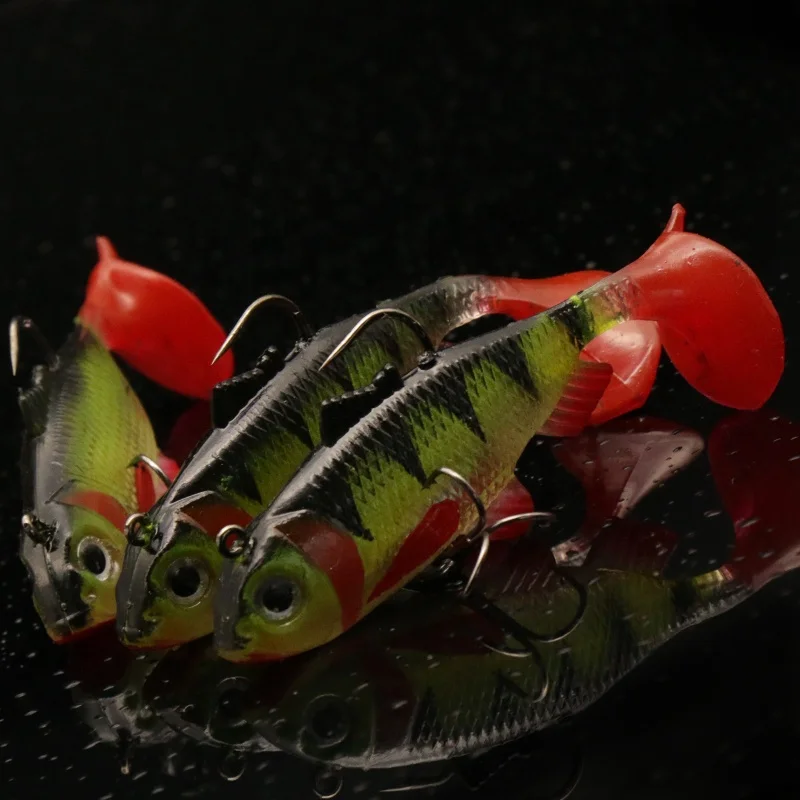 16g/8cm 1pcs Soft Lead Fish  T Shape Tail Fishing bait lures with 2 Hooks Fly Fishing Lure