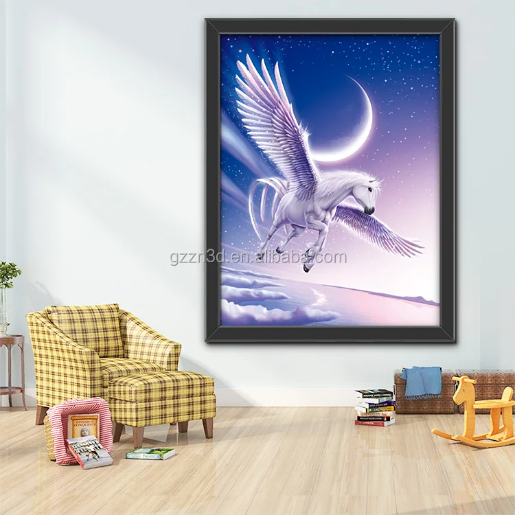 PET Lenticular 3d flip picture of unicorn Customize 3d lenticular pictures