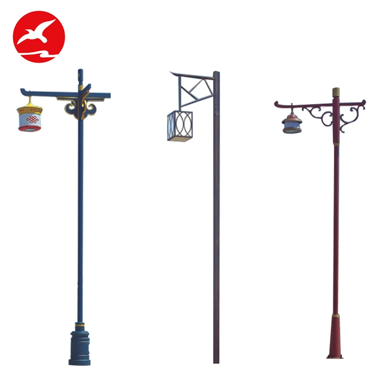 Ip65 Waterproof Round Curved Galvanized Steel Outdoor Road Pole Parts Street Light