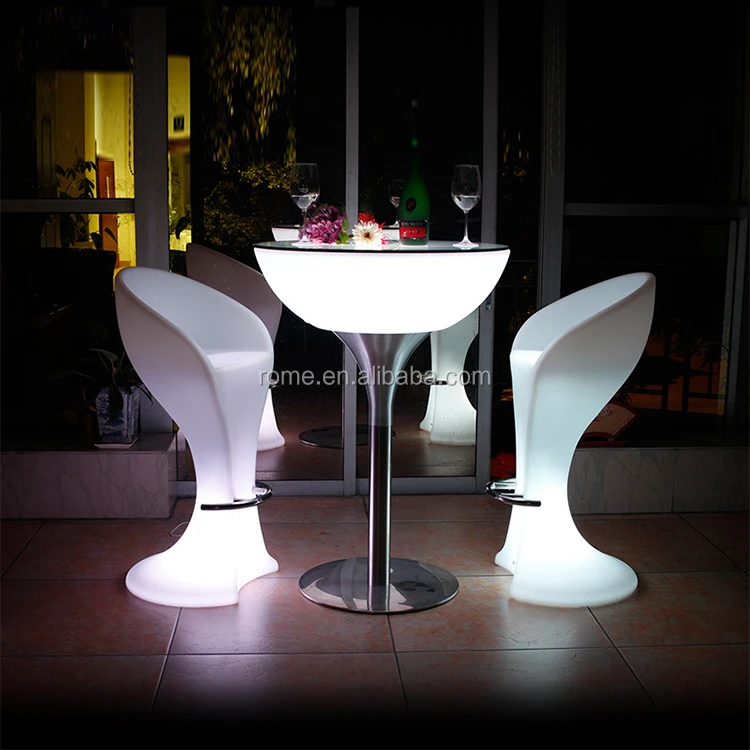 
PE plastic waterproof outdoor glowing tall LED light Bar high chair 