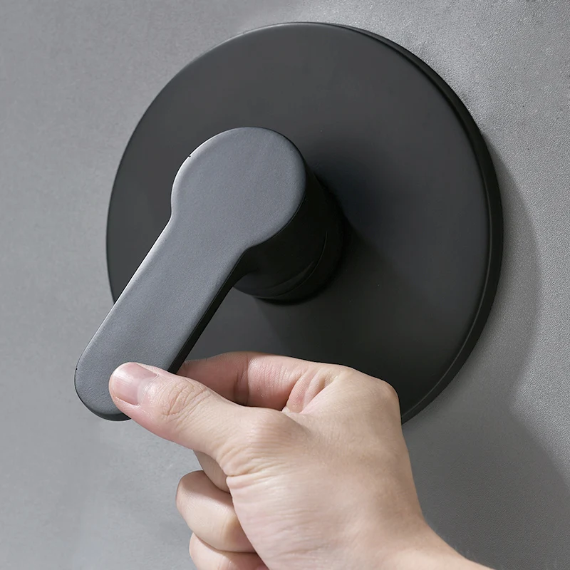 FLG Rainfall in-wall mounted 2 hole single handle blackened brass bath shower faucet with LED shower