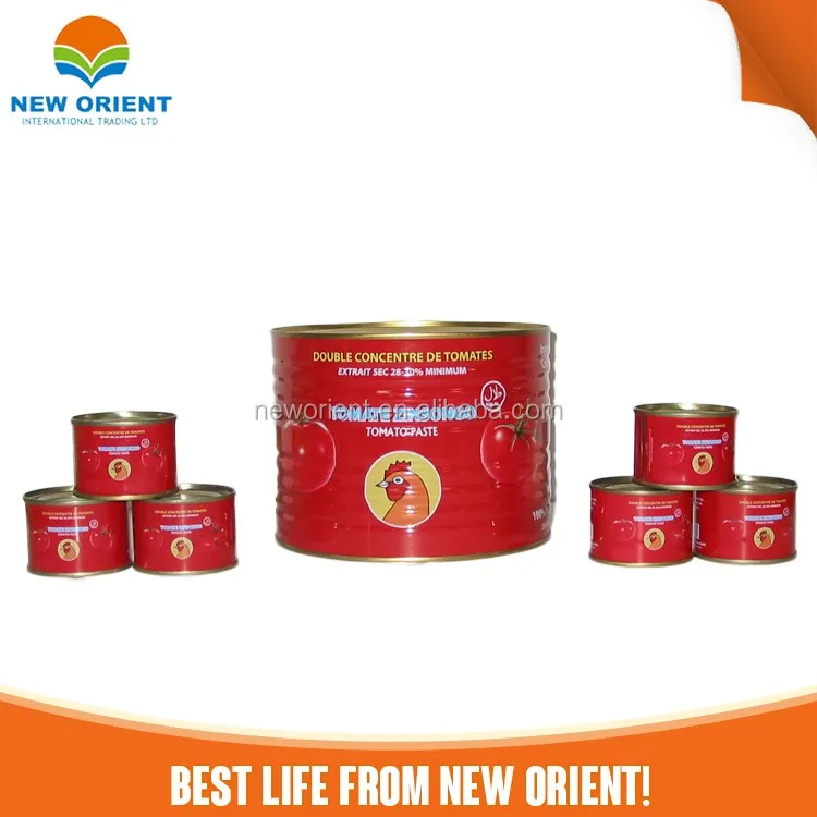Double concentrate tomato paste canned 210g 400g 2200g tin 28-30% brix for halal african muslim food cooking