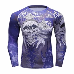 Wholesale Sublimation Spandex Custom Printed Men 3d Long Sleeve T Shirt