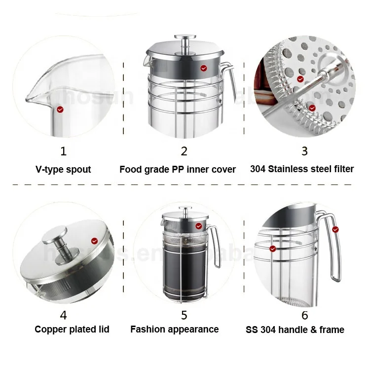 
1000 ML 34OZ Unique Copper French Press Coffee Gift Set/Coffee Press 