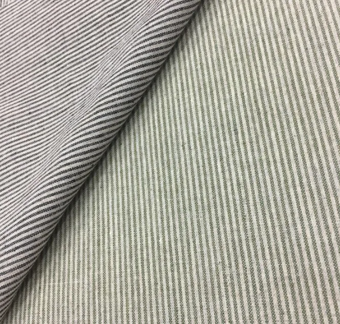 
2019 new arrival high quality stripe 100% linen woven fabric for spring and summer shirt and dress 
