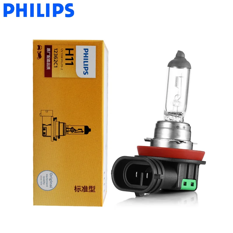 Philips H11 12V 55W 3000k Original Quality Car Standard Bulbs Halogen Headlight Fog Lamp ECE Approve OEM Quality 12362 C1, 1X