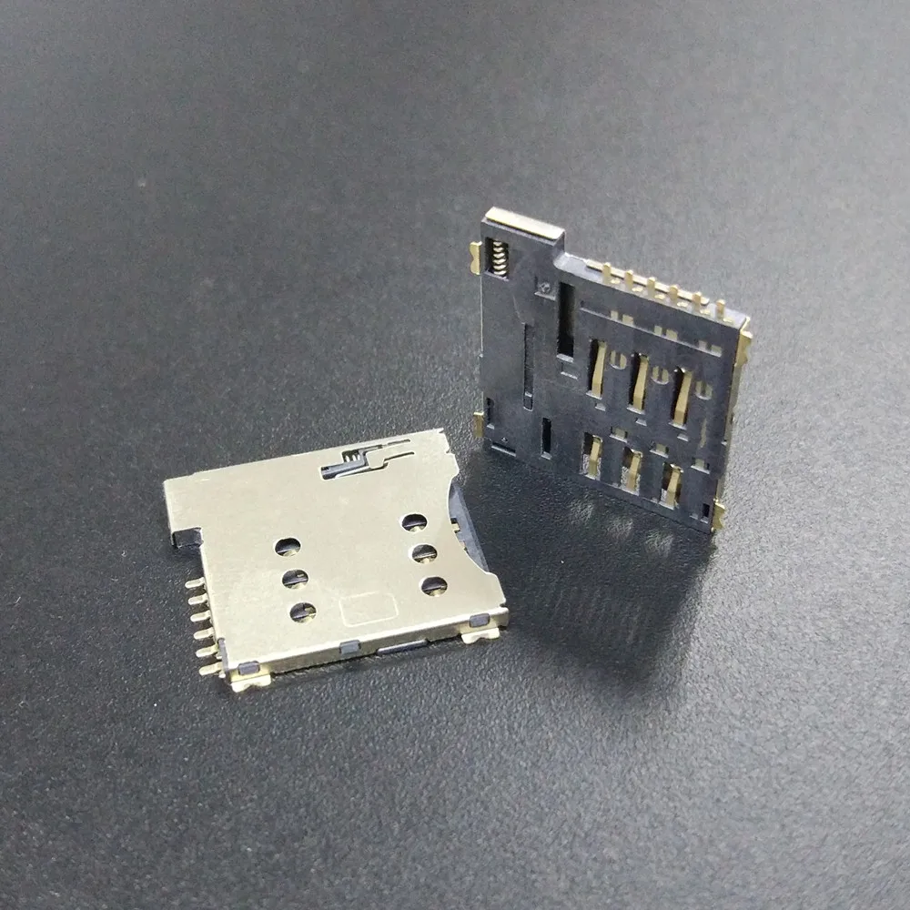 High quality 6pin 1.35H precision pcb push push PCB board micro sim card connector