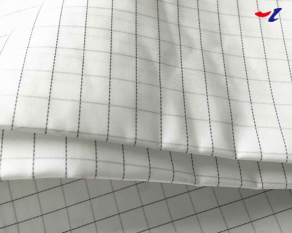 7mm grid polyester imitation memory fabric conductive fabric