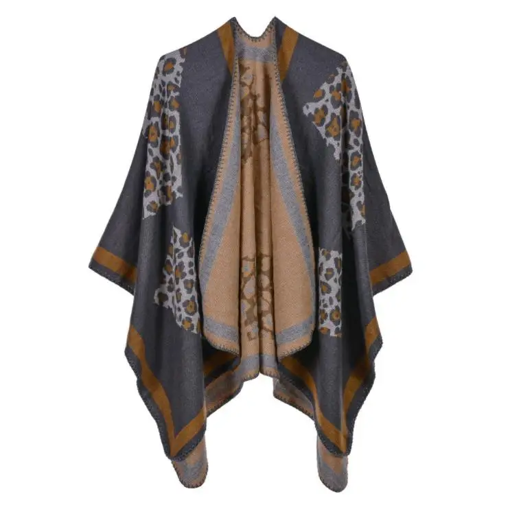 Теплое пончо из пашмины, шаль, накидка, оптовая продажа, леопардовая накидка, шаль