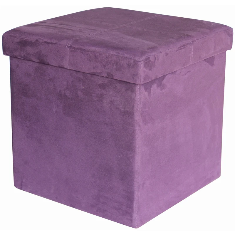 Good Quality Durable Service Folding Suede Ottoman Luggage Storage