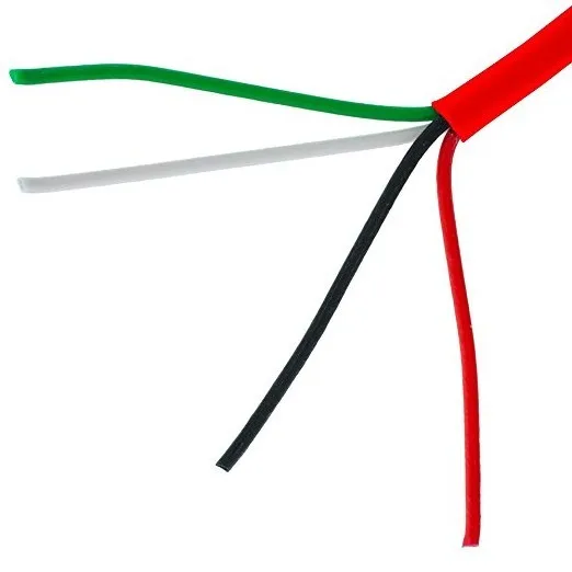  4C/18 AWG твердая медь красный пожарная сигнализация провод безопасности кабель FPLR ПВХ 305