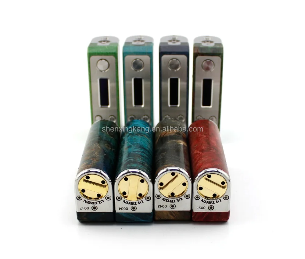 Ultron 26650 & 18650 Ares stabilized wood box mod with 70w chip 26650 &18650 battery