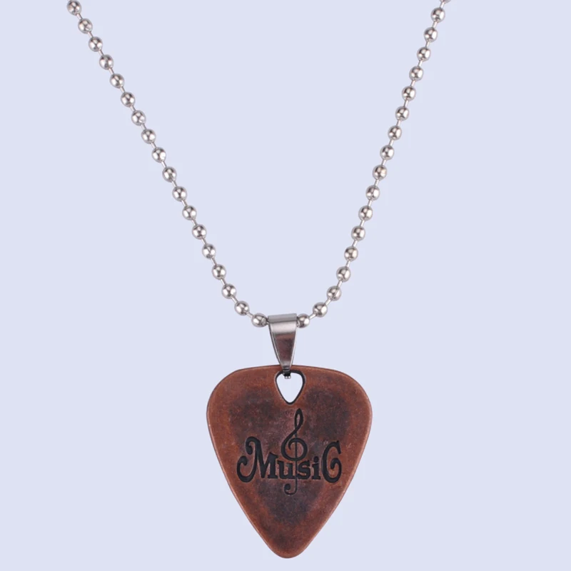 Personalized Guitar Pick Necklace Zinc Alloy Pendants Necklaces