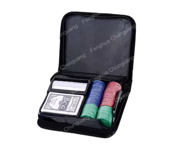 
200 Poker Chip Set with Playing Card and Dealar in PU CD Bag 