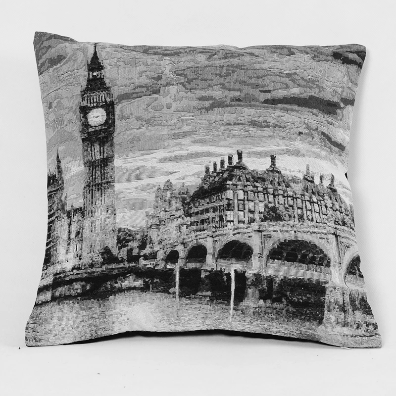 Classic Black and White Photo Design Pillowcase Cheap Price Decorative Pillows Cushion Cover for Bed Sofa Seat