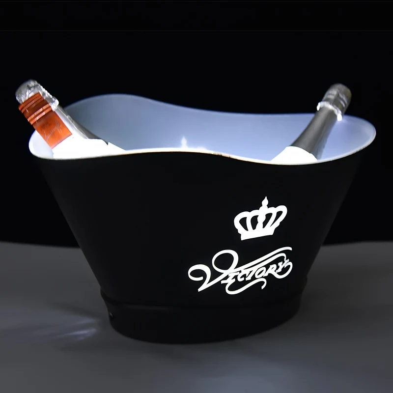 China Manufacturer vodka wine 12L large oil printed led plastic ice buckets