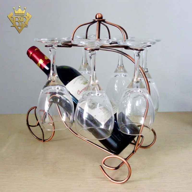 2 в 1 бутылки вина стеклянный шкаф для вина, для одной бутылки держатель с 6 бокал для вина стеллажи для выставки товаров