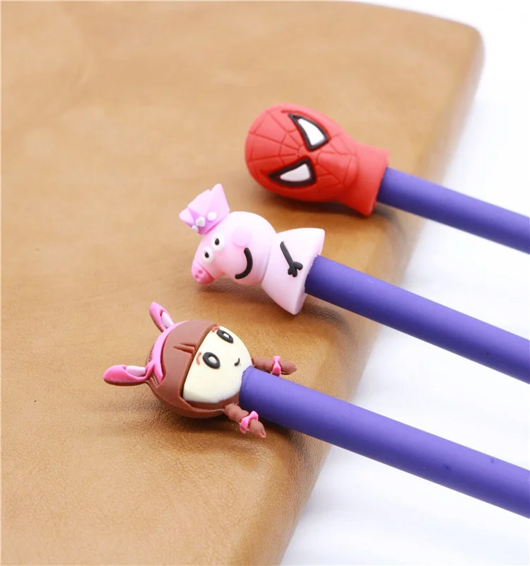 PVC set Korean cartoon 3d neutral student stationery rubber ball point pen
