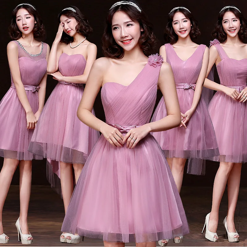 
ZH1105L High quality bridesmaid dress knee length prom dress evening dress for women 