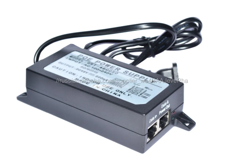 PoE инжектор гигабит 24Vdc 48W адаптер PoE пассивный сплиттер PoE для камеры CCTV / PoE коммутатор / IP-телефон