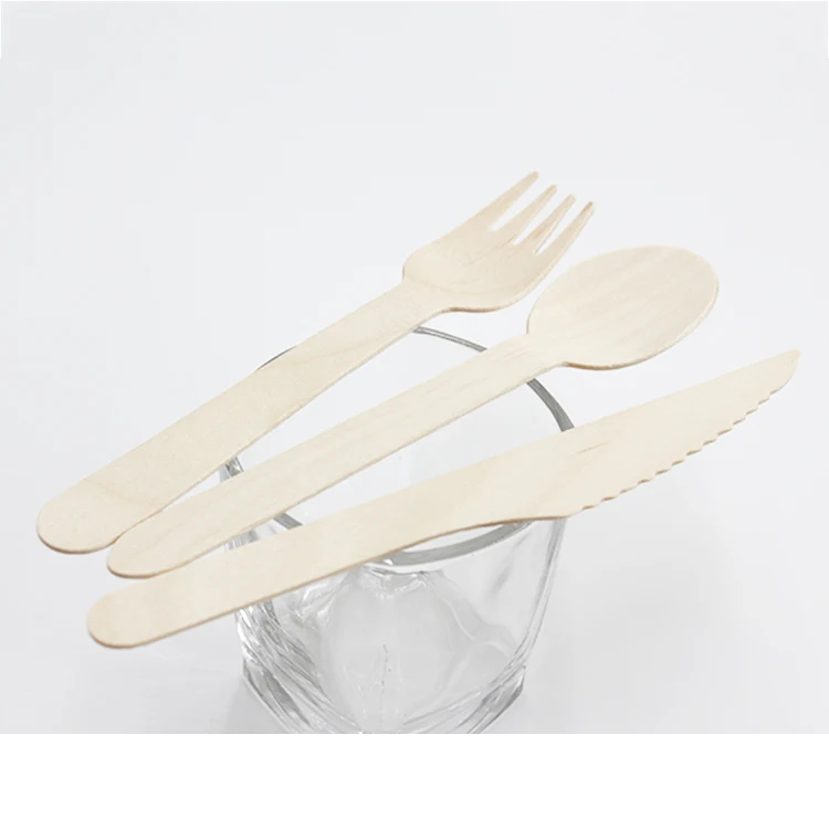 Biodegradable Bulk Wood Spoon/forks/knives Disposable Wooden Cutlery Set