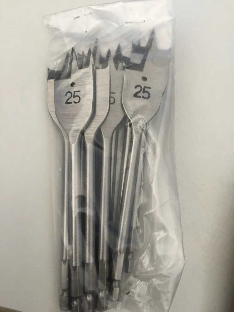 Free sample high carbon steel 6pcs hex shank flat wood drill bit set