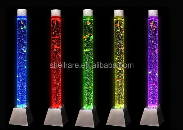 Floor standing acrylic water bubble column lamp with multi colors led light for wedding column