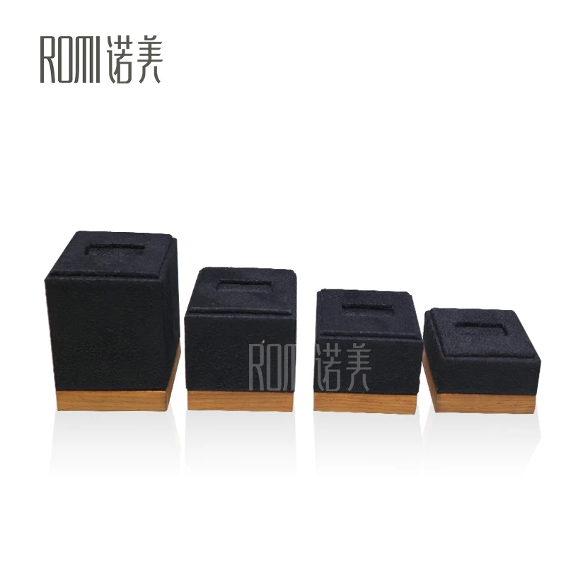 High End Black Suede showcase jewellery stand packaging  card Jewelry  Display Sets for store cabinet