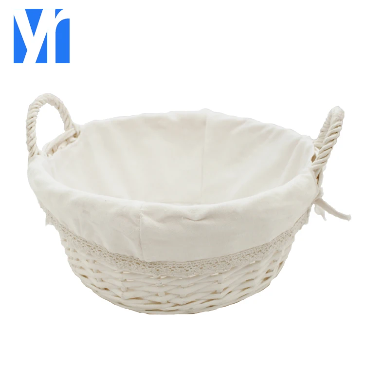 Round Wicker Basket Handmade Basket for Storage Set of 3 basket with handle